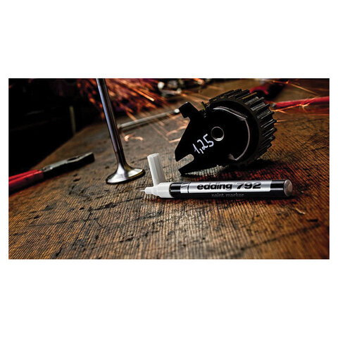 Маркер-краска лаковый EDDING 792, 0,8 мм, БЕЛЫЙ, металлический наконечник, пластиковый корпус, E-792/49