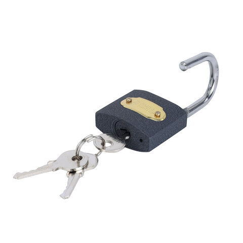 Замок навесной чугунный "Стандарт", ширина 32 мм, английский, 3 ключа, ГРАНДМАСТЕР, 671290