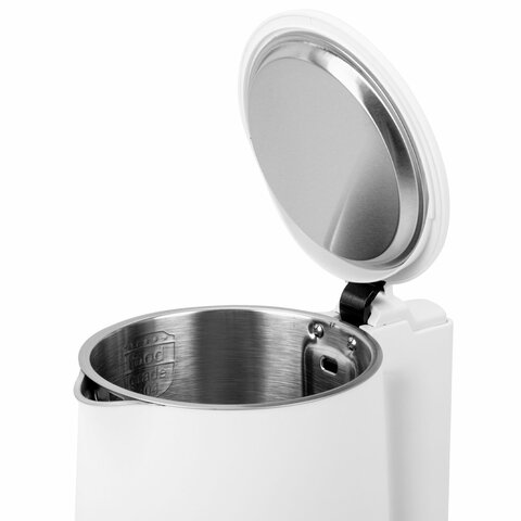 Чайник электрический с двойными стенками SONNEN KT-8719W, 1,5 л, 2200 Вт, белый, 454691
