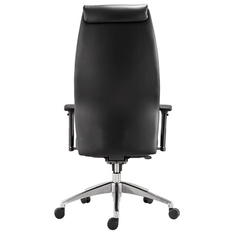 Кресло офисное BRABIX PREMIUM "Blues EX-751", синхромеханизм, алюминий, экокожа, черное, 532486