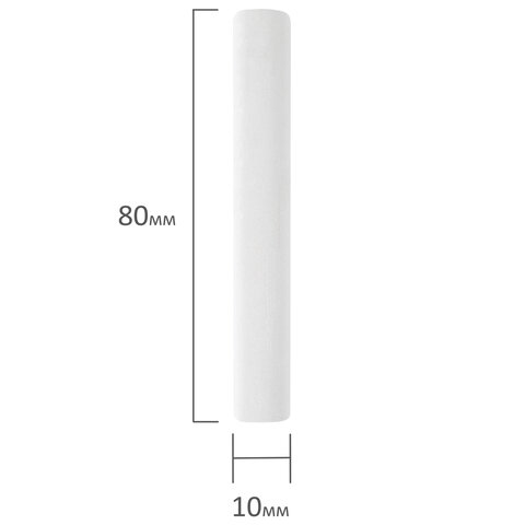 Мел белый круглый мягкий 10 штук, BRAUBERG "АКАДЕМИЯ", картонная упаковка, европодвес (АЛГЕМ), 271147