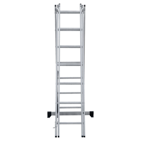 Лестница-трансформер 3-х секционная 3х7 ступеней, высота 4,5 м (3 секции по 1,9 м), нагрузка 150 кг, алюминий, НОВАЯ ВЫСОТА, 1230307
