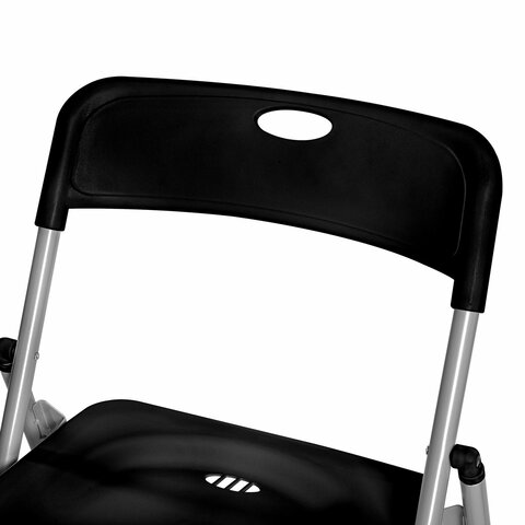 Стул складной BRABIX "Golf Lite CF-017", серебристый каркас, пластик чёрный, 532895