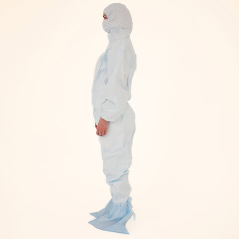 Комплект одноразовой одежды защитный КХ-87 (комбинезон, бахилы, маска), размер 56-58, ГЕКСА