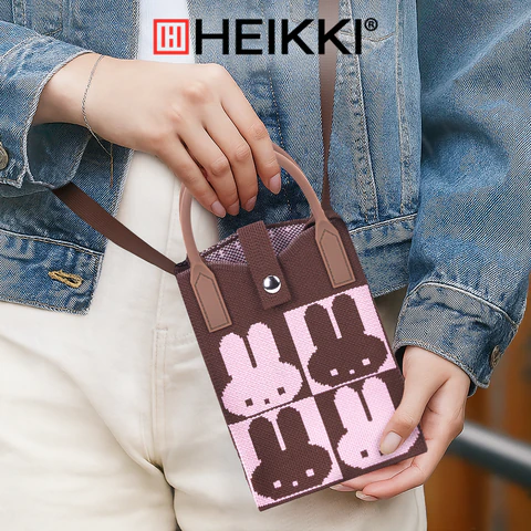 Сумочка-органайзер повседневная HEIKKI KNIT (ХЕЙКИ) кросс боди, вязаная, 17х12х5 см, "Rabbit", 273790