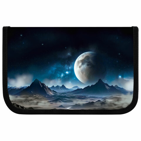 Пенал ЮНЛАНДИЯ, 1 отделение, картон с эффектом soft-touch, 19х11 см, "Space driver", 273494