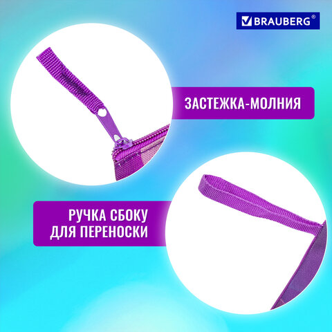 Папка для тетрадей BRAUBERG А4, 1 отделение, полиэстер, на молнии, с ручкой, "Rabbit", 270940