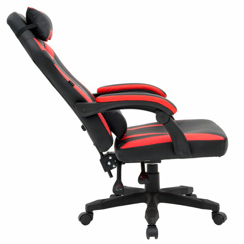 Кресло компьютерное CROMEX (КРОМЕКС) "Start GM-105", две подушки, экокожа, черное/красное, 532957