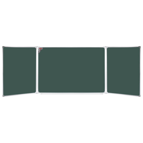 Доска для мела/магнитно-маркерная 3-х элементная 100х150/300 см, 3 поверхности/мел + 2 поверхности/маркер, BS, ТЭ-300К