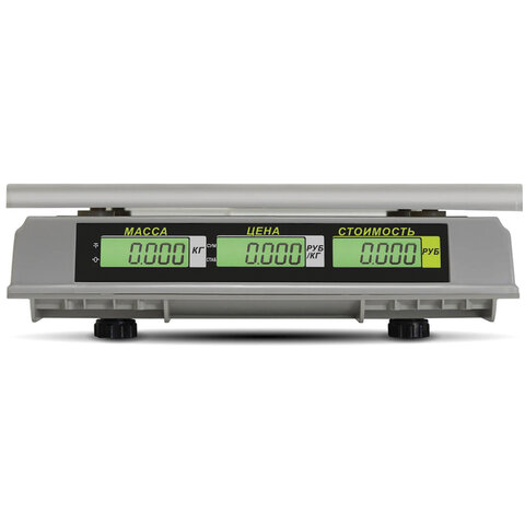 Весы торговые MERTECH M-ER 326AC-32.5 LCD (0,1-32 кг), дискретность 10 г, платформа 325x230 мм, без стойки, 3041