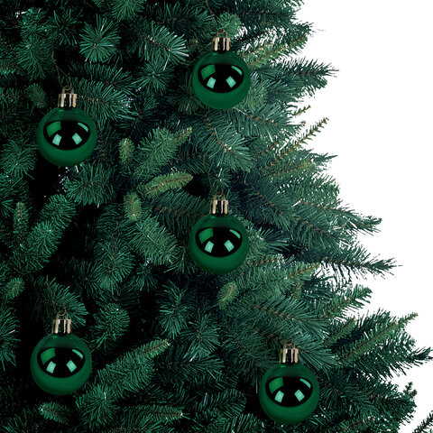 Шары ёлочные 30 шт., 4 см, "Solid Color", пластик, ЗЕЛЕНЫЕ, глянец, ЗОЛОТАЯ СКАЗКА, 592500