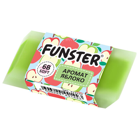 Ластик ароматизированный FUNSTER (ФАНСТЕР) "SWEET", 54х23х10 мм, скошенный, картонный держатель, экологичный ПВХ, ассорти, 272727