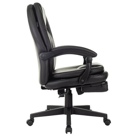 Кресло офисное CH-868N-BF, синхромеханизм, подставка для ног, экокожа, черное, 2018358