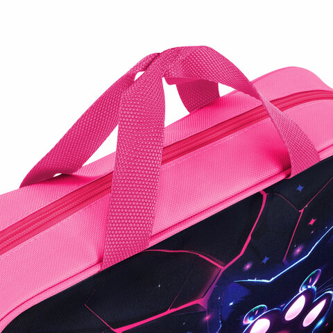 Папка на молнии с ручками BRAUBERG А4, 1 отделение, полиэстер, 80 мм, "Pink lava", 273299