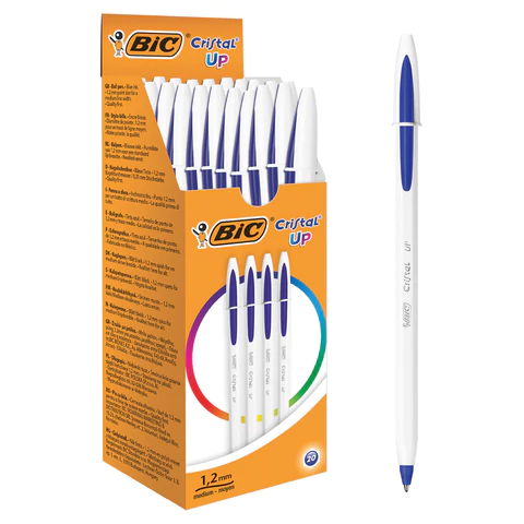 Ручка шариковая BIC "Cristal UP", СИНЯЯ, корпус белый, узел 1,2 мм, линия письма 0,35 мм, 949879