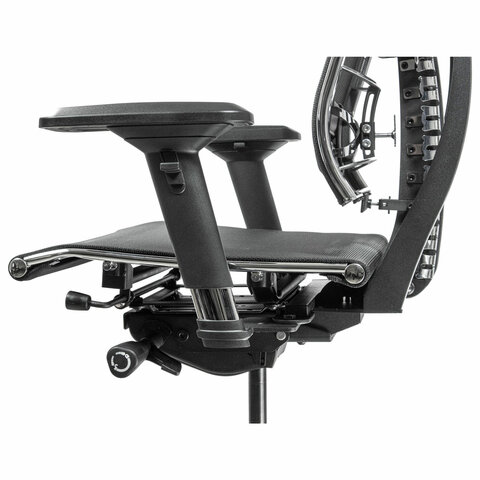 Кресло МЕТТА "YOGA" Y 4DF B2-5D, адаптивная спинка, 3D-подголовник, сверхпрочная сетка, черное