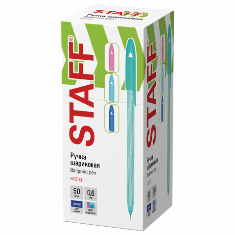 Ручка шариковая STAFF "CANDY PASTEL", синяя, игольчатый узел 0,6 мм, линия 0,3 мм, 144235