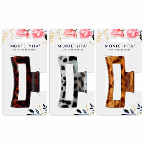 Краб для волос 8,5 см, глянцевый, АССОРТИ, MONTE VITA (МОНТЕ ВИТА), 457003