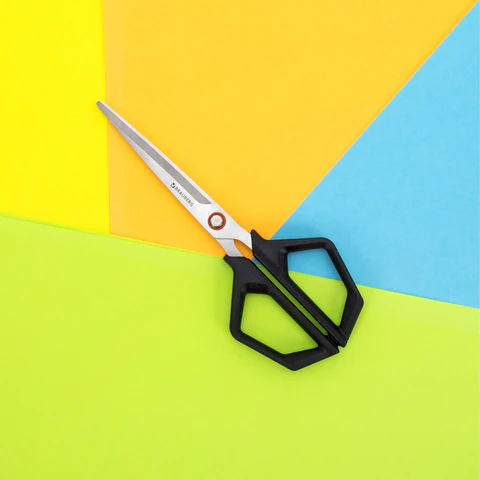 Ножницы BRAUBERG "Super black" 170 мм, черные, 3-сторонняя заточка, ручки из ABS-пластика, 238854