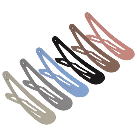 Заколки для волос НАБОР 12 шт., 5 см, клик-клак, матовый, пастельные цвета, MONTE VITA (МОНТЕ ВИТА), 457094