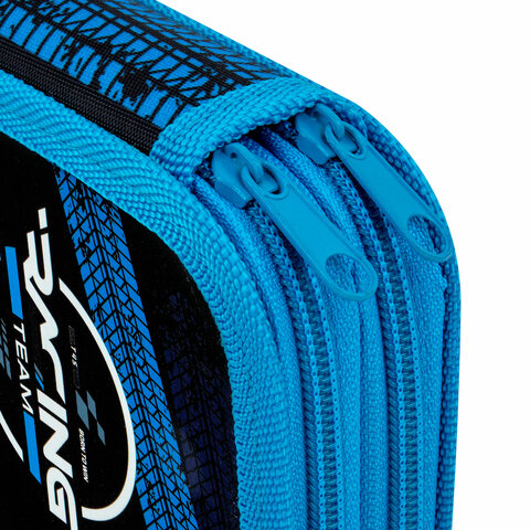 Пенал ЮНЛАНДИЯ, 2 отделения, картон с эффектом soft-touch, 19х11 см, "Speed race", 272264