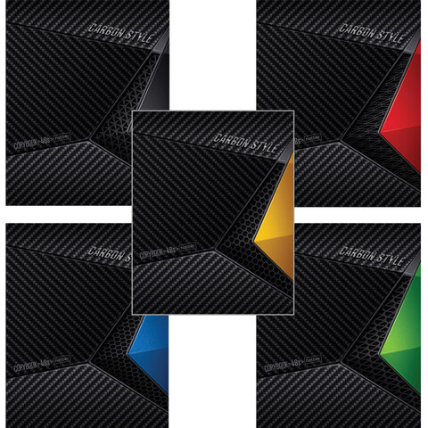 Тетрадь А5, 48 л., HATBER, скоба, клетка, выборочный лак, "CarbonStylee" (микс в спайке), 068127, 48Т5вмВ1