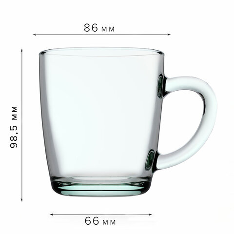 Кружка для чая с ручкой, 340 мл, 1 штука, стекло, PASABAHCE "БЕЙЗИК", 55531СЛ1