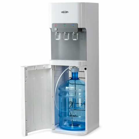 Кулер для воды VATTEN L07WK, напольный, НАГРЕВ/ОХЛАЖДЕНИЕ КОМПРЕССОРНОЕ, бутыль снизу, 3 крана, белый, УТ-00001652