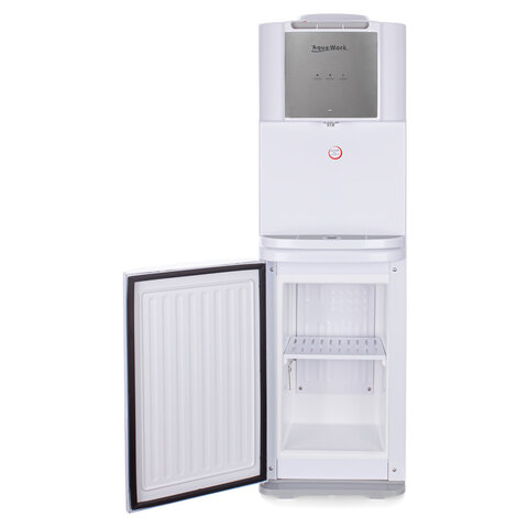 Кулер для воды AQUA WORK QRB-84B, напольный, НАГРЕВ/ОХЛАЖДЕНИЕ КОМПРЕССОР, холодильник, белый, 33354