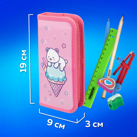 Пенал ПИФАГОР, 1 отделение, ламинированный картон, 19х9 см, "Bear attack", 272244