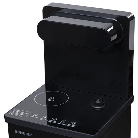 Кулер для воды с чайником SONNEN TBE-01 Tea Bar, напольный, ОХЛАЖДЕНИЕ ЭЛЕКТРОННОЕ, сенсорное управление, пульт ДУ, дисплей, шкафчик, 455749