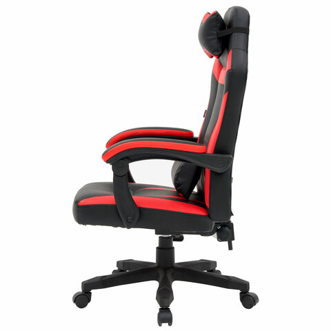 Кресло компьютерное CROMEX (КРОМЕКС) "Start GM-105", две подушки, экокожа, черное/красное, 532957