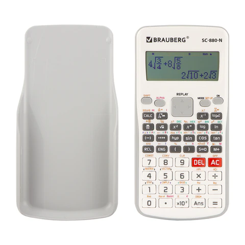 Калькулятор инженерный BRAUBERG SC-880-N, 417 функций, 10+2 разрядов, батарея, БЕЛЫЙ, 250526
