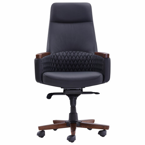 Кресло HAWASAN (ХАВАСАН) "Desire EX-771", мультиблок, дерево, натуральная кожа, черное, 532935