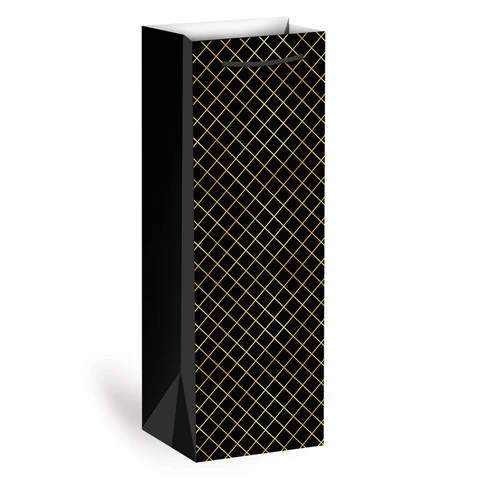 Пакет подарочный под бутылку (1 штука), 13х9x36 см (B), "Leather Bottle Bag", ассорти, ЗОЛОТАЯ СКАЗКА, 700802