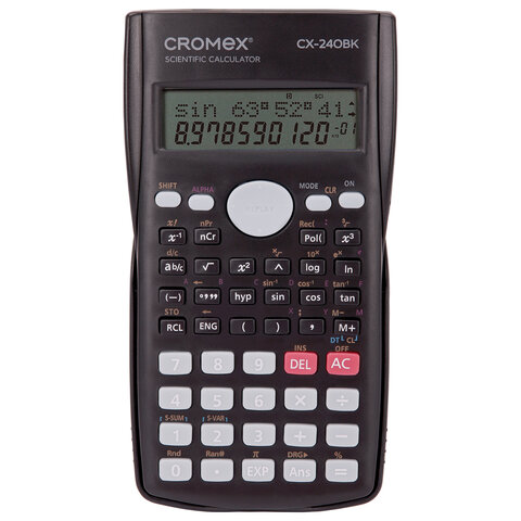Калькулятор инженерный CROMEX (КРОМЕКС) СX-240BK (155х80 мм), 240 функций, 10+2 разрядов, черный, 273832