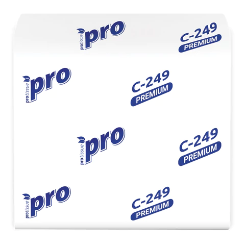 Бумага туалетная листовая 250 шт., PROtissue (T3) PREMIUM, 2-слойная, белая, 22,5х11 см, КОМПЛЕКТ 40 пачек, C249, С249