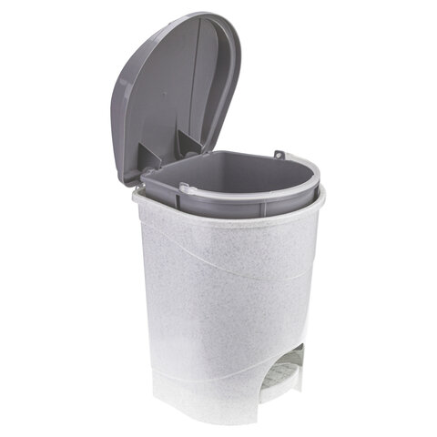 Ведро мусорное с КРЫШКОЙ и ПЕДАЛЬЮ 19 литров, 39х30,5х30,5 см, серое, IDEA, М2892