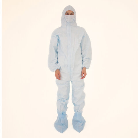 Комплект одноразовой одежды защитный КХ-87 (комбинезон, бахилы, маска), размер 56-58, ГЕКСА