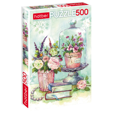 Пазл картонный 500 элементов АССОРТИ, 14 дизайнов, 330х480 мм, HATBER