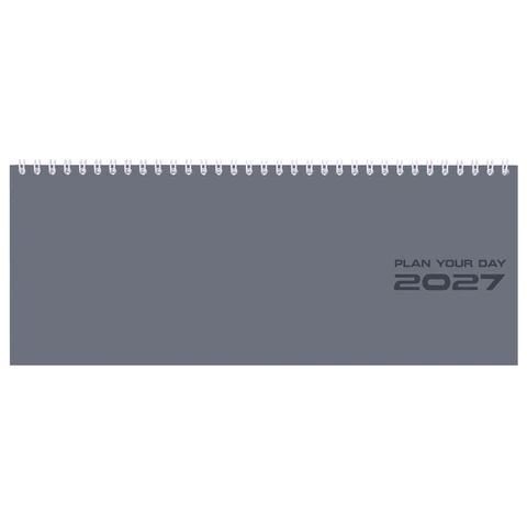 Планинг датированный 2027 285х112мм, STAFF, гребень, картонная обложка, 64 листа, "Grey style", 117855