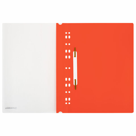 Скоросшиватель пластиковый с перфорацией BRAUBERG EXTRA, А4, 140/180 мкм, красный, 272898