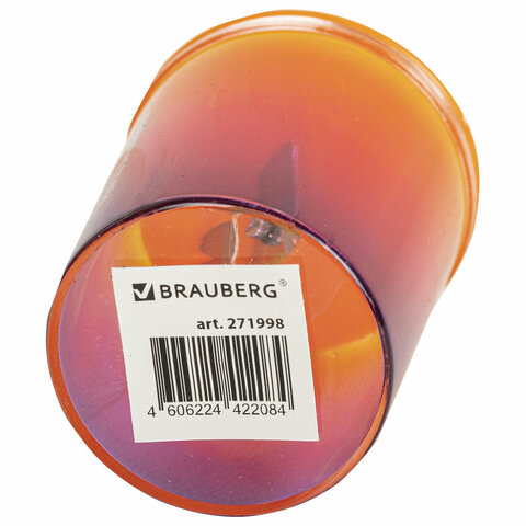 Точилка для классических и утолщенных карандашей BRAUBERG "Grade", 2 отверстия, с контейнером, 271998