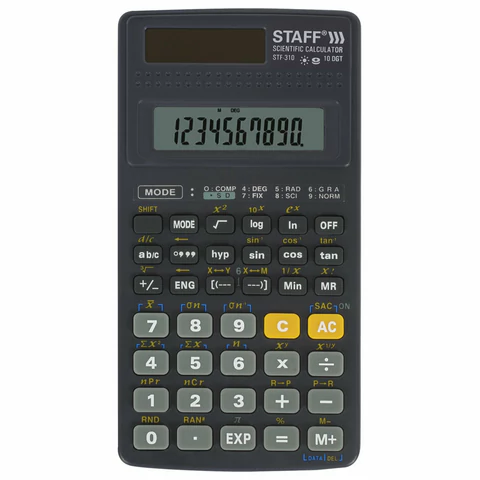 Калькулятор инженерный STAFF STF-310 (142х78 мм), 139 функций, 10+2 разрядов, двойное питание, 250279