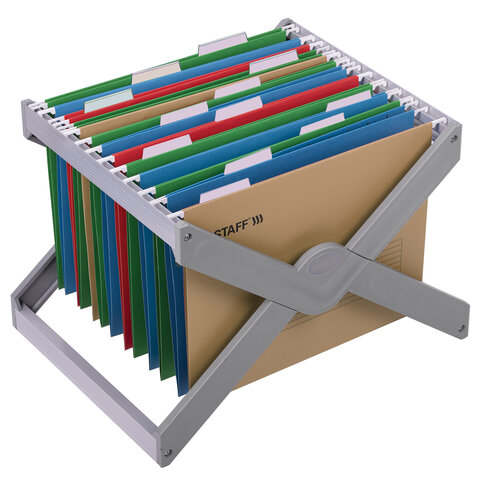 Подвесные папки А4 (350х240 мм) до 80 л., КОМПЛЕКТ 10 шт., крафт-картон, STAFF, 270932