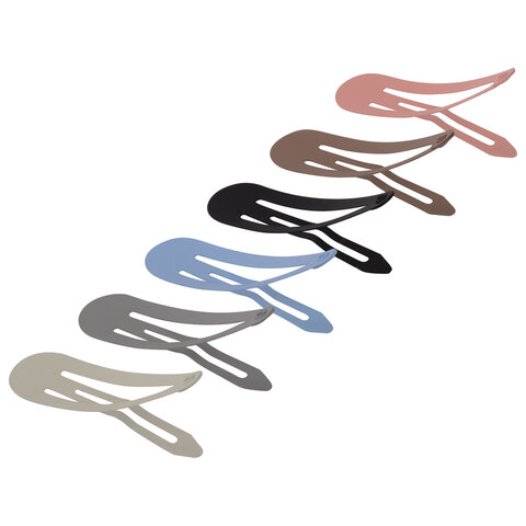 Заколки для волос НАБОР 12 шт., 5 см, клик-клак, матовый, пастельные цвета, MONTE VITA (МОНТЕ ВИТА), 457094