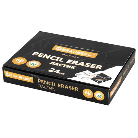 Ластик BRAUBERG "MARBLE", 34х34х11 мм, квадратный, экологичный ПВХ, ассорти, 272726