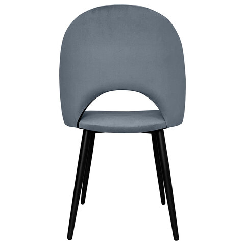 Стулья КОМПЛЕКТ 2 шт., "Luna CF-070", велюр серый, каркас металлический, усиленный, черный, BRABIX, 532770