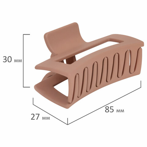 Краб для волос 8,5 см, soft-touch, коричневый, MONTE VITA (МОНТЕ ВИТА), 457001