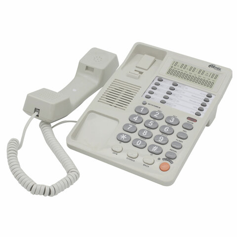 Телефон RITMIX RT-495 white, АОН, спикерфон, память 60 номеров, тональный / импульсный режим, белый, 80002153